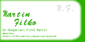 martin filko business card